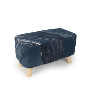 업사이클 데님 풋스툴 A05, 코튼블루