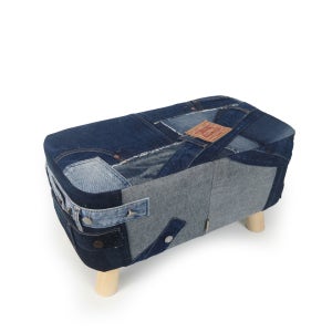 업사이클 데님 풋스툴 A06, 코튼블루