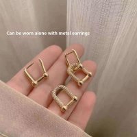 Korean Version Of Advanced Sense Of Small Lock Design Two Wear Fashion Simple Web Celebrity Earring