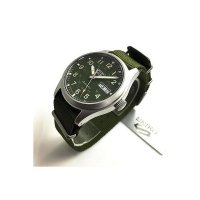 Mens Seiko 5 Divers Automatic Steel Case Green Nylon Watch SRPG33K1