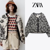 여성 야구점퍼 스타디움 ZARA 플라워 리버서블 양면 누빔 퀼팅 점퍼