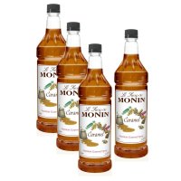 모닌 카라멜 시럽 1리터 4병 Monin Caramel Syrup 미국직구 카페재료 칵테일만들기