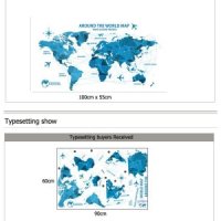 중형 대형 세계지도 인테리어 세계전도 방수 3D 벽 스티커 사무실 방 데칼 장식 창의적인 아트 침실