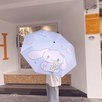 산리오 캐릭터 우산 귀여운 시나모롤 시나 헬로 키티 양산 폼폼푸린 쿠로미 접이식 자동 자외선