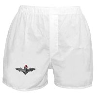 CafePress Bat In A Santa Hat Boxer Shorts Boxer Shorts Funny Underwear Boxers