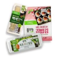 풀무원 간편 김밥 만들기 김밥김 단무지와우엉 달걀 약 10줄 분량 간편식 소풍