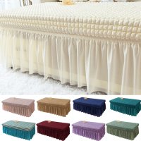 Bench Cover Ottoman Cover Foot Stool Slipcover Rectangle Stretch 3D Seersucker Folding Storage Stool