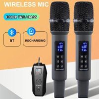 AUX BT 에코 휴대용 무선 마이크 충전식 3.5mm  디자인