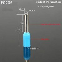 전선터미널 압착 단자 전선 연결 절연 커넥터 단자 압착 냉간 e0206 100 개