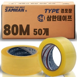 삼한테이프 박스테이프 포장 택배(경포장 80m미터 투명-50개)