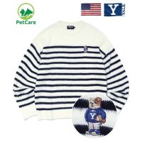 YALE EMBROIDERY HANDSOME DAN BRUSHED KNIT CREWNECK