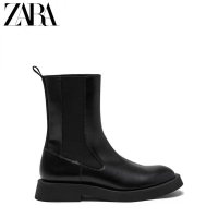 UNKNOWN ZARA 자라 플랫 부츠 트랙솔 플랫폼 첼시 앵클 워커 통굽 라운드 앵클부츠 여슬림스판