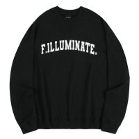 FILLUMINATE 오버핏 아치 로고 스웨트 셔츠-블랙 Overfit Arch Logo Sweat Shirt-Black 기모