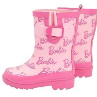 Barbie Wellies 여아용 아동용 글리터 인형 로고 올 오버 프린트 레인 웰링턴 부츠 방수 워킹화 USA