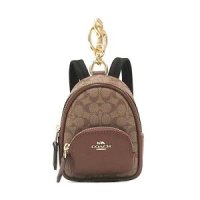 COACH Mini Backpack Coin Case Charm Key Chain Khaki Saddle