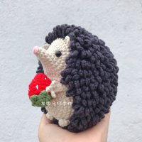 뜨개질 인형 DIY 고슴도치 코바늘 도안 재료 패키지 포함-대형 고슴도치 재료 패키지