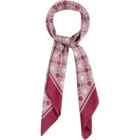 coach tea rose logo print square silk scarf