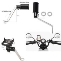 오토바이 백미러 익스텐더 바 휴대폰 홀더 마운트 클램프