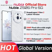 글로벌 버전 Nubia Z50s Pro 5G 6.78 인치  120Hz AMOLED  유연한 최신 버전  스냅드래곤 8 Gen 2 옥타 코어  80W 고속 충전