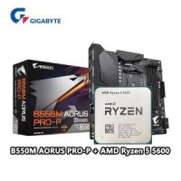 AMD Ryzen 5 5600 R5 CPU + GIGABYTE B550M AORUS PRO-P DDR4 메인보드 수트 소켓 AM4 신제품 쿨러 없음