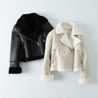 ZARA 후리스 가죽 뽀글이 퍼 라이더 레더 무스탕 쇼트 해외ZARA 자라