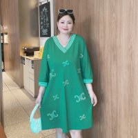 77사이즈원피스 88사이즈 여성 가을옷 통통녀 레터링 박시 브이넥 원피스