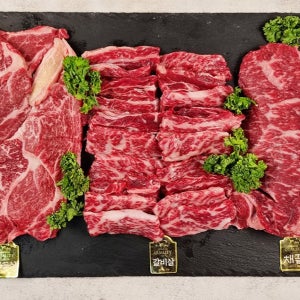 1++등급 안동 한우 구이 선물세트 1kg (등심, 채끝, 갈빗살)