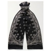 생 로랑 남성 Bandana-Print Cashmere and Silk-Blend Scarf 스카프 3465343Y6671077