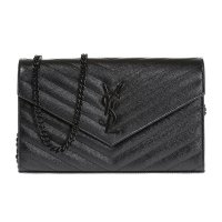 AW23 생로랑 지갑 Saint Laurent Envelope Shoulder Bag Womens Black