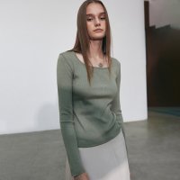 MINIMAL SQUARE KNIT KHAKI