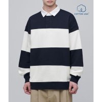 ST안다르D 오버사이즈 스트라이프 럭비 스웨트셔츠 크림 OVERSIZE STRIPE RUGBY SWEATSHIRT CR