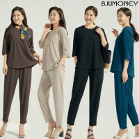 [8jumoney] [8JUMONEY]팔주머니 7부 플리츠 셋업