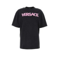 베르사체 23SS VERSACE 블랙 코튼 티셔츠 10081741A06534 2B110