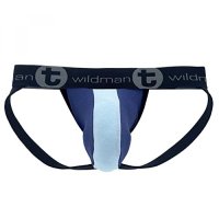 Wildmant Cotton Big Boy Pouch Stripe Jockstrap Royal Baby XLarge