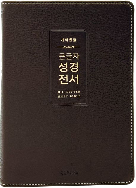 개역한글 큰글자 성경전서(H72WM, 다크브라운, 중단본, 무지퍼, PU, 반달 색인) (무지퍼.PU) 표지