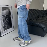 Crack cargo wide denim 남자 크랙 카고와이드데님 시와 카고팬츠