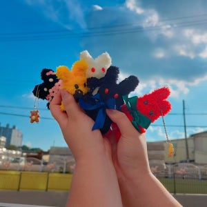 털반죽 토끼뭉치 모루인형 키링✨아이디어스 독점✨ 단독, 위캔공방