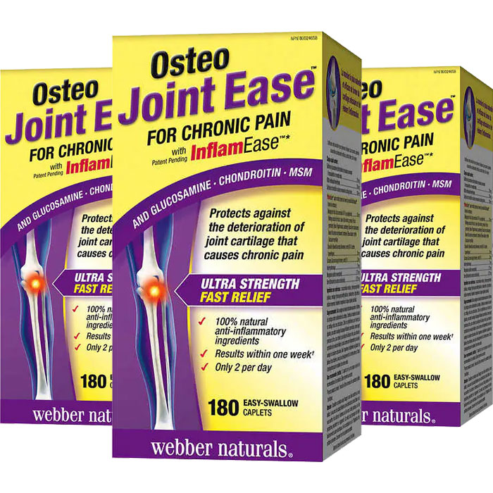 (캐나다직구) <b>웨버</b>네츄럴 오스테오 조인트 이즈 이지 180정 3병 Webber Naturals Osteo Joint Ease  3통  180캡슐