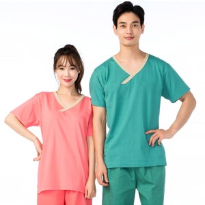 찜질복 사우나 찜질방옷 Y자형 20수 반팔 상하 세트 NRSS-122