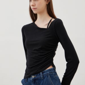 [르세지엠] 언발란스 스트랩스 벌룬 긴팔티셔츠 - 4color 5007082281