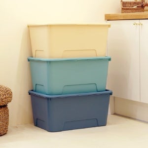 보노하우스 컴포즈 대형 리빙박스 52L 1개 (+네임텍) 국내생산 대용량 옷 정리 수납함 공간박스