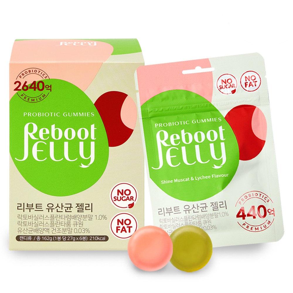 <b>리부트</b> 어린이 유산균 젤리 440억 무설탕 무지방 키즈  27g  1개