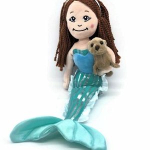 [아마존 공식]The Petting Zoo 바다사자 봉제 동물이 있는 인어 인형 - 소녀를 위한 훌륭한 선물, 바다사자 플러시 장난감이 있는 인어 플러시 인형, 43.2cm(17인