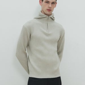 [문선] UNISEX, Balaclava Knit Top / Mist MS23FWUKN01SV-A1