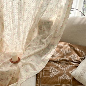 쉐비 로젤린 눈꽃 레이스 거실 창문커튼