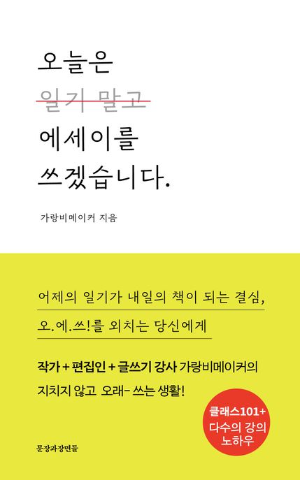 오늘은 에세이를 쓰겠습니다 표지