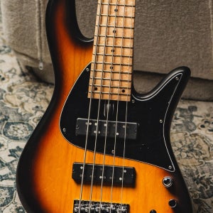 Fodera Emperor 5 Standard Classic-Vintage Sunburst (Optional Color) w/Birdseye Maple FB, Black PG (2