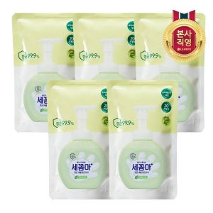 [LG생활건강] 온더바디 세꼼마 버블 향균 핸드워시 그린허브 리필 200ml x 5개