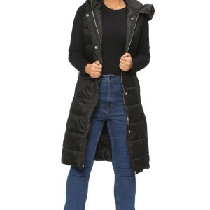PARSA 패션 여성 여성용 롱 라인 후드 푸퍼 질레 재킷 코트 패딩 조끼 탑 바디 워머 사이즈 S 3XL