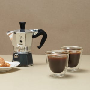 비알레띠 더블월 글래스 피렌체 80ml 2인조 세트